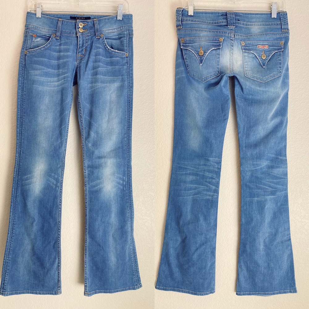 HUDSON Jeans Signature Flap Pocket Bootcut Jeans Denim Size 26 Boho Beachy